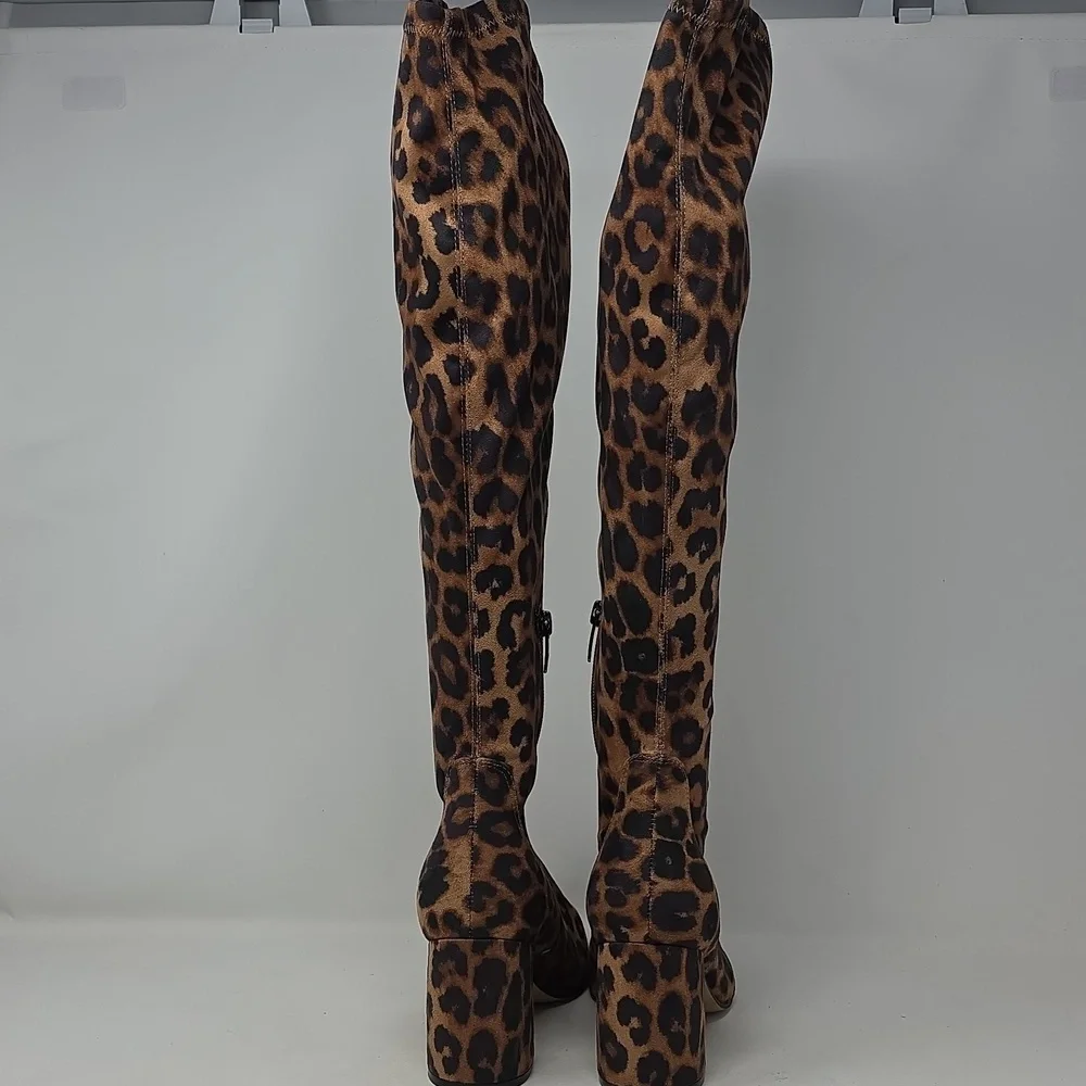 Marc Fisher Leopard Print Knee-High Boots Size 7.5